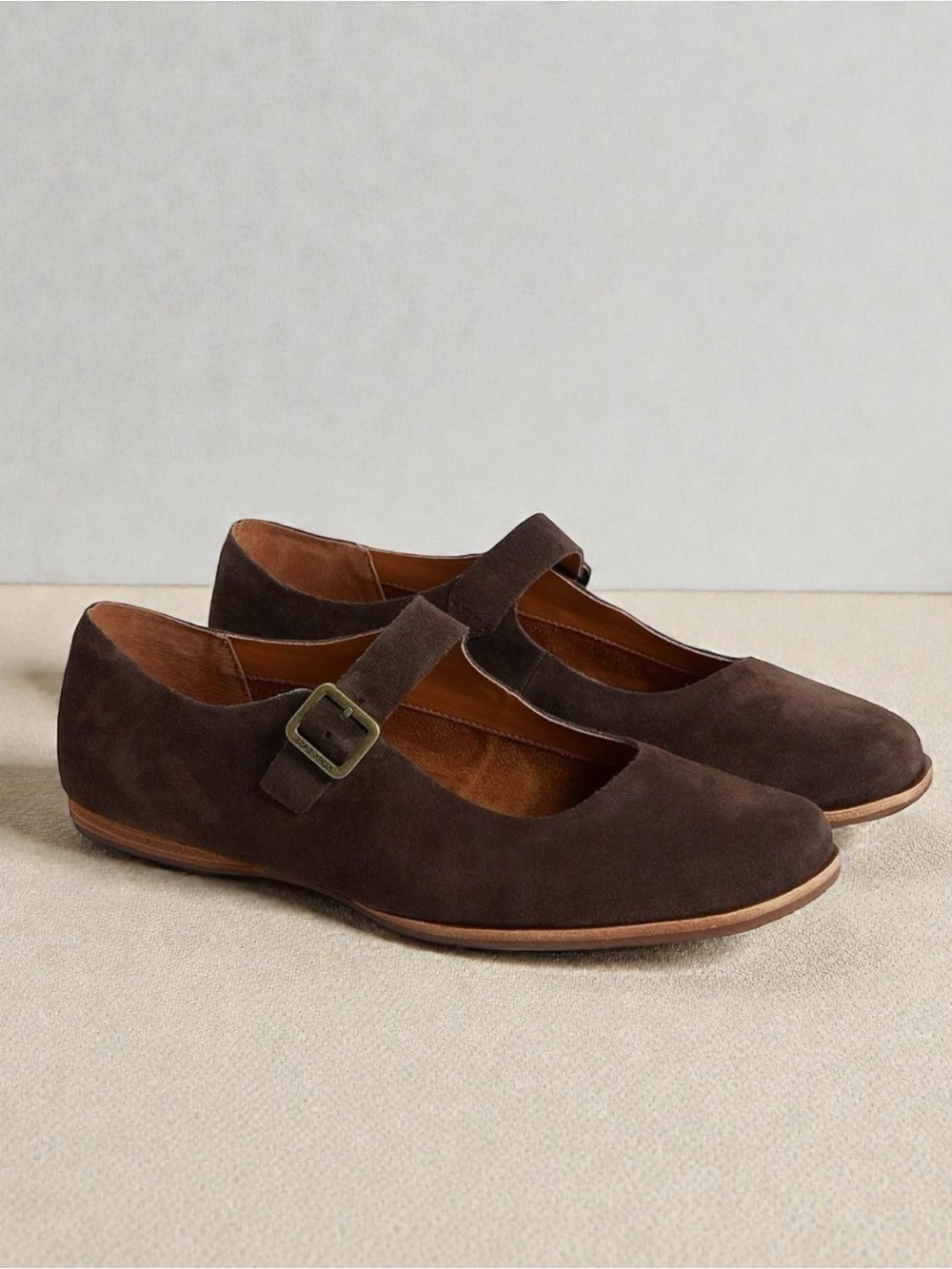 Kork-Ease Prato Mary Jane Flats in Espresso Brown Suede | 8.5